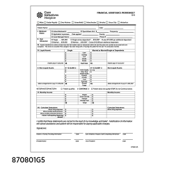Financial Assistance Worksheet G5 (pkg of 100)