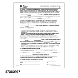 Hospice Benefit Change of Status G7 (pkg of 100)